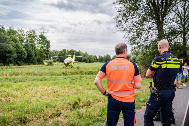 Traumahelikopter geland in natuurgebied Hitland